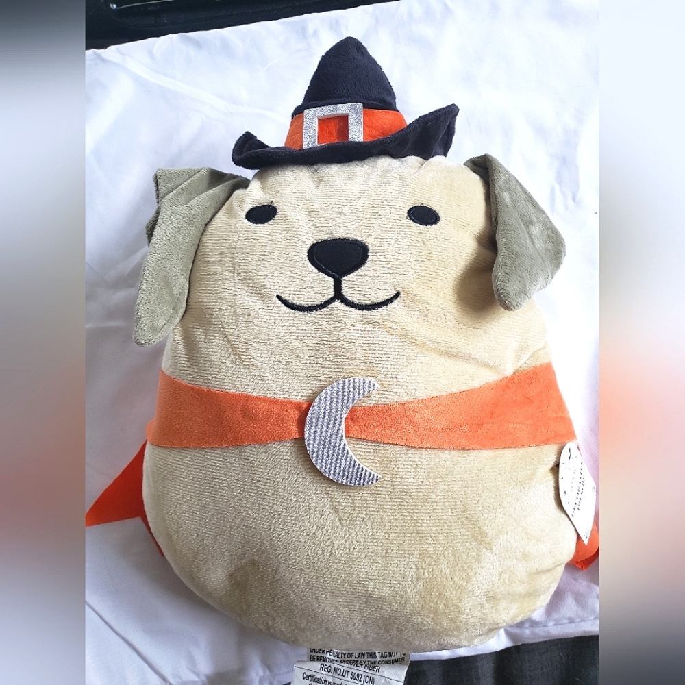 3 For $9 - Halloween Dog Plush Toy - Tan and Orange
